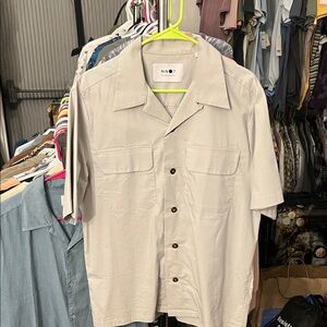 NN07 Light Gray Daniel Short Sleeve  Camp Shirt